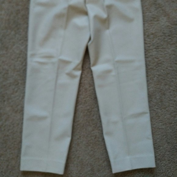 J.Crew KATE STRAIGHT LEG PANT IN FAUX LEATHER, Size 10, Color BONE - Picture 6 of 14
